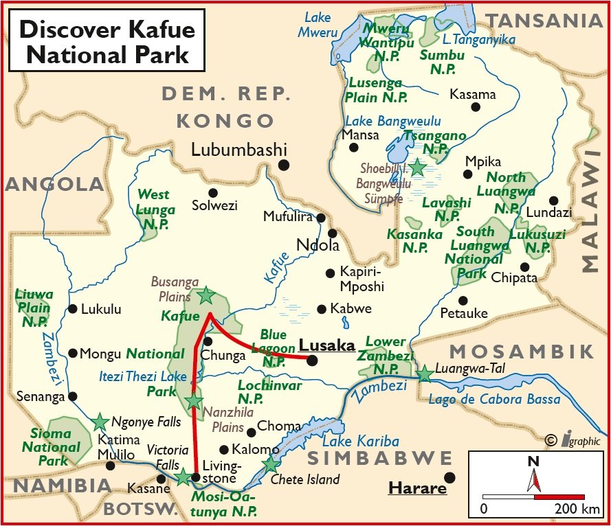 Sambia Reise LodgeSafari zum Kafue National Park