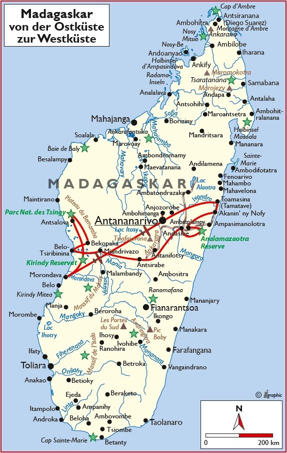 Madagaskar Reise Rundreise von Ost nach West